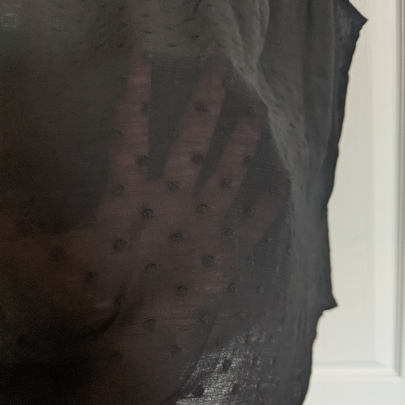 Black sheer blouse with polka dot - Picture 2 of 6